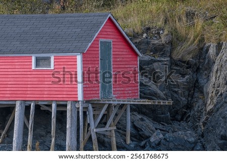 Similar – Image, Stock Photo Wooden boathouses built on the Mecklenburg Lake District on the banks of the Müritz River