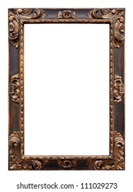 Vintage Wooden Frame Isolated On White Background