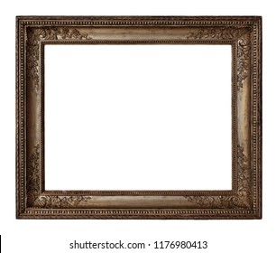 Vintage wooden frame isolated on white background - Shutterstock ID 1176980413