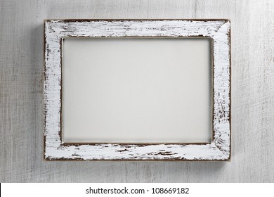 Vintage Wooden Frame On Wall Background