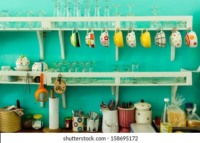 Vintage Wooden Kitchen Counter