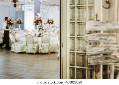 Vintage Wooden Sign At Wedding Reception Entrance