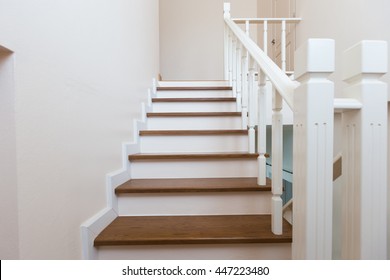 Vintage Wooden Staircase In Home