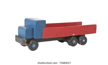 Vintage Wooden Toy Truck - Homemade