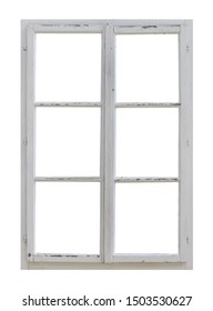 Vintage wooden window on white background