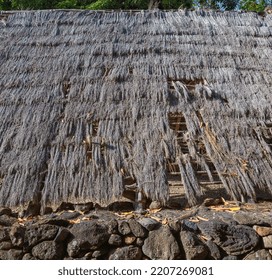 Vintage Woven Grass Hut In Hawaii.