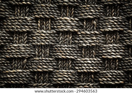 Vintage woven rope in brown tones.