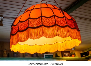 Vintage Yellow Lampshade From The Ceiling