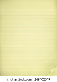 Vintage Yellow Lined Note Paper