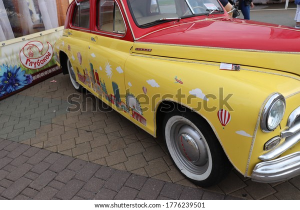 vintage ZAS soviet car at Belexpo\
stand.Minsk.Belarus - July 04\
2020
