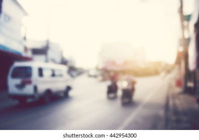 Vintage,blur street and city for use as Background - Shutterstock ID 442954300