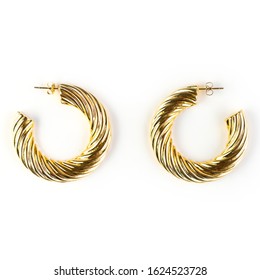 Vintages style hoop earrings on white