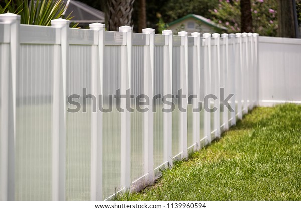 Vinyl Fence Solid Privacy Stock Photo Edit Now 1139960594