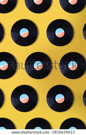 Vinyl pattern on yellow background