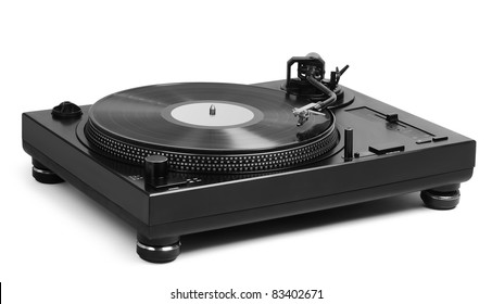 Vinyl Player On White Background