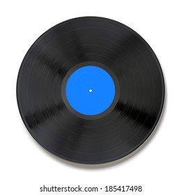 Vinyl Record Blue Label Isolated On Stock Photo 185417498 | Shutterstock