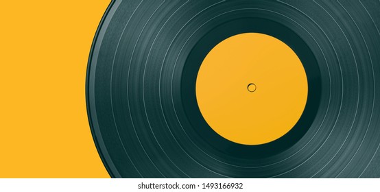 Vinyl-Aufnahme auf buntem Hintergrund. Alte Vinyl-Platte einzeln
