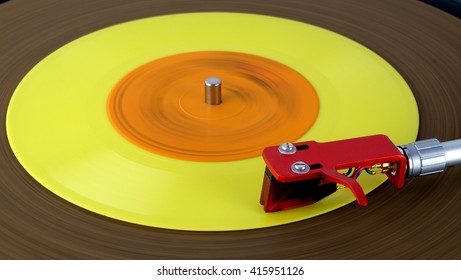 Vinyl record on a turntable record player 45rpm - Powered by Shutterstock