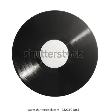 Vinyl record on a white background. Old CDs, music. Vintage, analog vinyl disc.