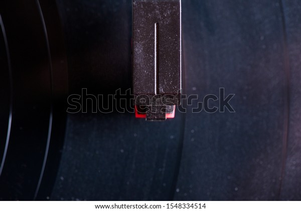 Vinyl Record Player Needle Closeup Above Stock Photo Edit Now