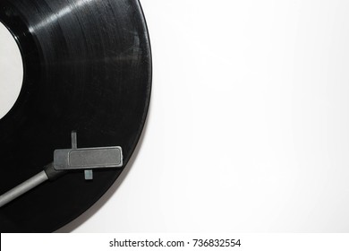 Vinyl Record Player On White Background