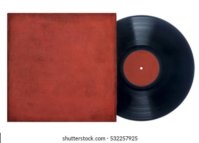 Vinyl Record With Red Sleeve