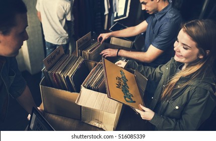 Vinyl Record Store Music Shopping Oldschool Classic Concept