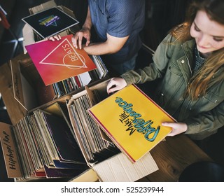 Vinyl Record Store Music Shopping Old School Classic Concept