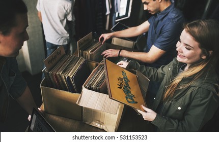 Vinyl Record Store Music Shopping Oldschool Classic Concept