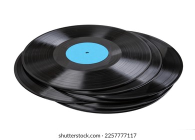 Vinyl records isolated on a white background