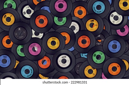 Vinyl records music background - Shutterstock ID 222981331
