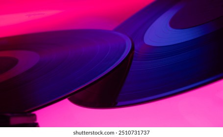 vinyl records with texture for background music