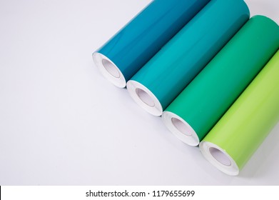 Vinyl rolls of green color