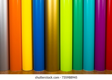 Vinyl rolls of many colors