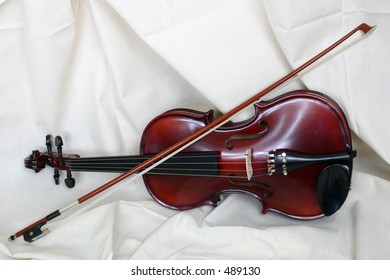 viola and bow - Shutterstock ID 489130