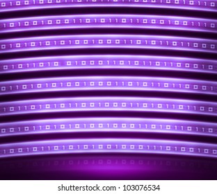 Violet Binary Digital Wall Background