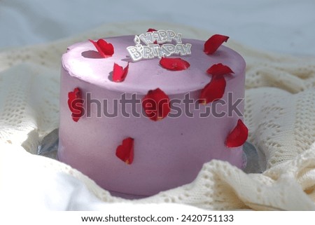 violet birthday cake flowers decoration