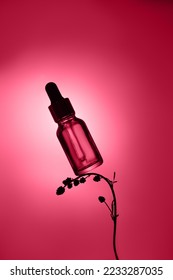 Violet bottle with oil or serum in a trendy purple colors. - Shutterstock ID 2233287035