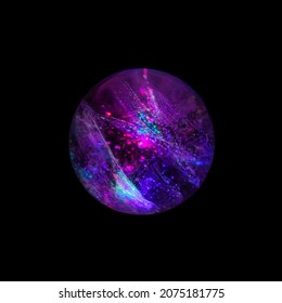 Violet Crystal Ball Black Background