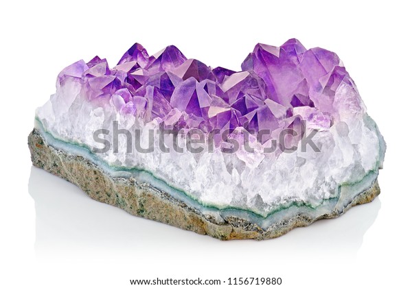 Violet Crystal Stone Macro Mineral Purple Stock Photo