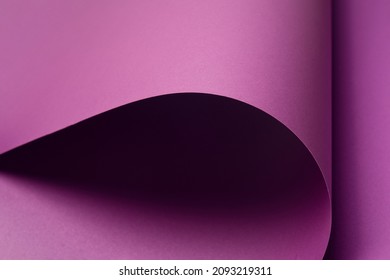 Violet Curved Shapes Forming Bold Abstract Background. Minimal Purple Backdrop