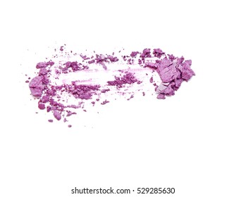 Violet Eye Shadow Crushed Cosmetic Isolated On White Background