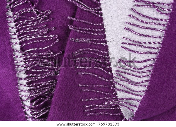 Violet and gray soft woolen  shawl  background\
divided in triangles