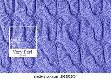 Violet knitted surface close-up, concept color of the year 2022. - Shutterstock ID 2088525034