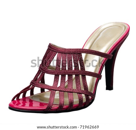 Violet lady high heel shoe style isolated on white background 