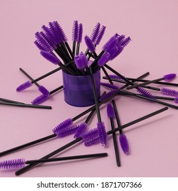 violet lash brushes kit on pink