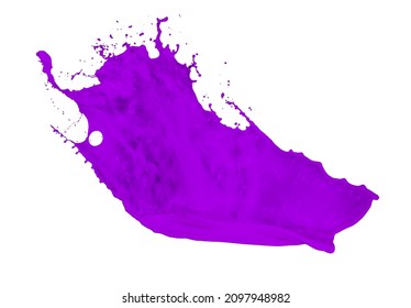 violet paint splash isolated on white background