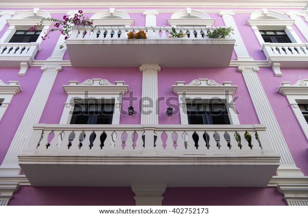 Violet Residential Building House White Beautiful Stock Photo