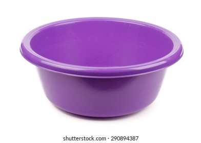 Violet Salad Mixing Bowl Isolated On The White Background