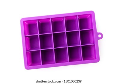 Violet Silicone Ice Cube Tray For Making Ice Drink. 